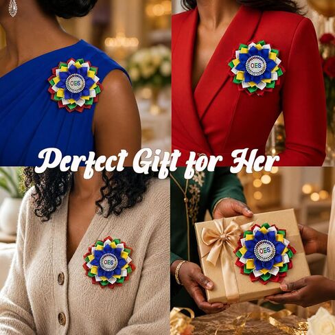 Order of The Eastern Star Corsage for Women OES Flower Brooch Pin Crystal OES Symbol Jewelry Greek Sorority Paraphernalia Gift for Sisterhood Soror in Saudi Arabia
