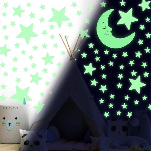 241PCS Glow in The Dark Stars Stickers, 3D Glow in The Dark Stars for Ceiling Wall Room Decor for Teen Girls Boys Kids Luminous Wall Stickers for Stocking Stuffers Holiday Birthday Gift (Green) in Saudi Arabia