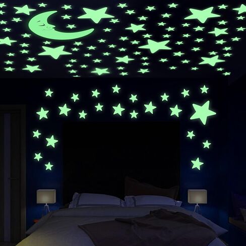 241PCS Glow in The Dark Stars Stickers, 3D Glow in The Dark Stars for Ceiling Wall Room Decor for Teen Girls Boys Kids Luminous Wall Stickers for Stocking Stuffers Holiday Birthday Gift (Green) in Saudi Arabia