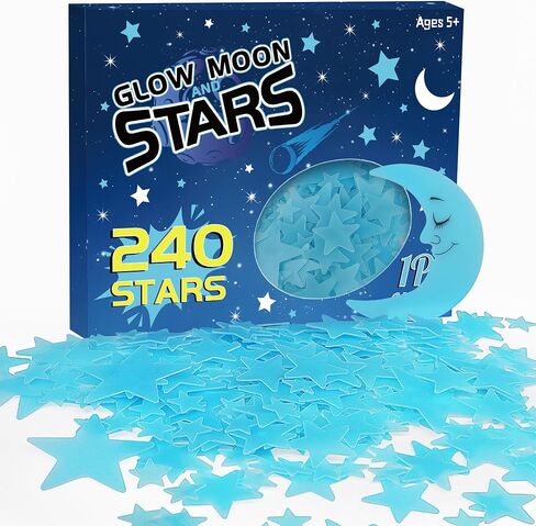 241PCS Glow in The Dark Stars Stickers, 3D Glow in The Dark Stars for Ceiling Wall Room Decor for Teen Girls Boys Kids Luminous Wall Stickers for Stocking Stuffers Holiday Birthday Gift (Green) in Saudi Arabia