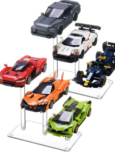 حامل أكريليك من NiHome لعرض Lego Speed ​​Champions بثلاث طبقات، علبة عرض سيارة Lego بسعة 6 سيارات، حامل رف عرض تمثال للمقتنيات وديكور الغرفة، حامل حامل العطور، عبوتان in Saudi Arabia