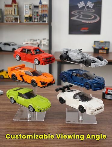 حامل أكريليك من NiHome لعرض Lego Speed ​​Champions بثلاث طبقات، علبة عرض سيارة Lego بسعة 6 سيارات، حامل رف عرض تمثال للمقتنيات وديكور الغرفة، حامل حامل العطور، عبوتان in Saudi Arabia
