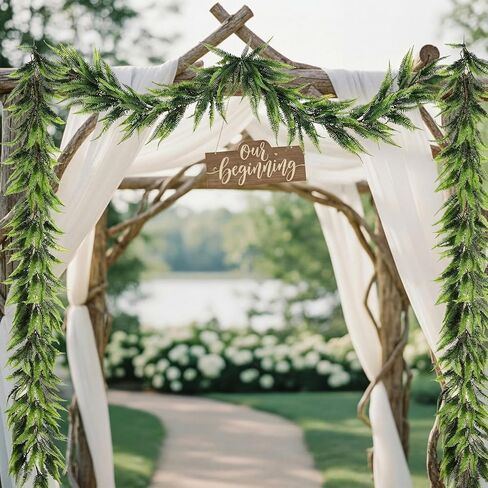Yinder 4 Pack 6ft Artificial Greenery Garland Hanging Boston Fern Garlands Lifelike Leaf Green Fake Vines for Spring Summer Indoor Wall Mantel Home Decoration Wedding Arch Party Decor in Kuwait
