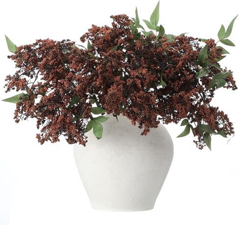 Dingion 3 Pcs 43 Inch Dark Brown Berry Stem for Vase Fall Artificial Faux Sedum Berry Stem Autumn Realistic Flowers Pick Spray Floral Branch for DIY Wedding Bouquet Mantel Holiday Harvest Home Decor in Kuwait