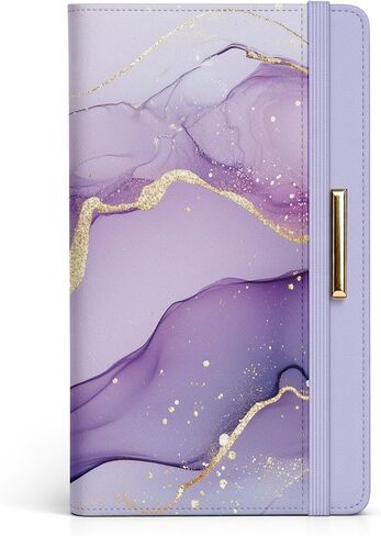 Checkbook Cover for Personal Checkbook with Pen Holder Imitation Leather Register Duplicate Checks Wallet Holder for Women Slim Design Unfolds for Home Office Finance (Flowers) in Saudi Arabia