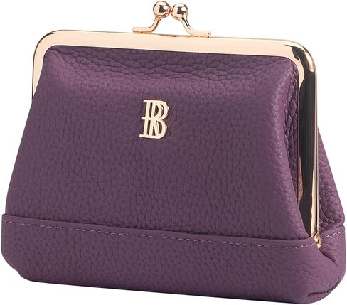 Royal Bagger Women's Genuine Cow Leather Coin Purse with Kiss Lock, Multi-Compartment Wallet, Card Holder (Wine Red) in Saudi Arabia