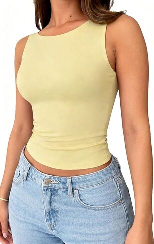 ForeFair Summer Tank Tops for Women Going Out Cute Boat Neck Casual Top Basic in Saudi Arabia