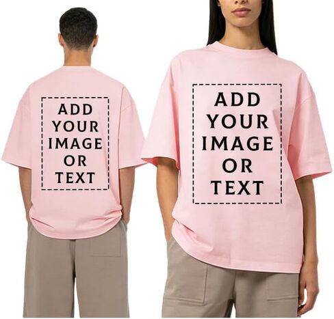Custom T Shirts, Double Sided Unisex Tshirts for Adults, Custom Picture Text Logo Shirt for Personalized Gifts in Saudi Arabia