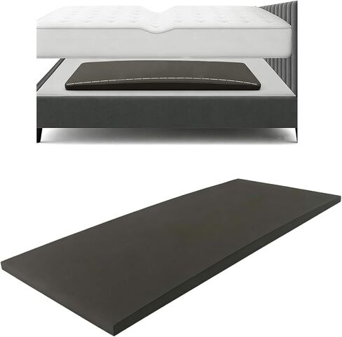 Mattress Support Pad for Sagging Mattress & Sofa, High-Density Memory Foam Bed Support Board, 47x25x2 Inches, Black, Improves Sleep Comfort & Extends Mattress Life in Saudi Arabia