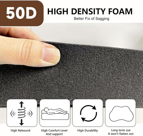 Mattress Support Pad for Sagging Mattress & Sofa, High-Density Memory Foam Bed Support Board, 47x25x2 Inches, Black, Improves Sleep Comfort & Extends Mattress Life in Saudi Arabia