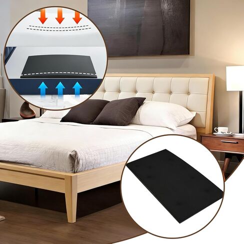 Mattress Support Pad for Sagging Mattress & Sofa, High-Density Memory Foam Bed Support Board, 47x25x2 Inches, Black, Improves Sleep Comfort & Extends Mattress Life in Saudi Arabia