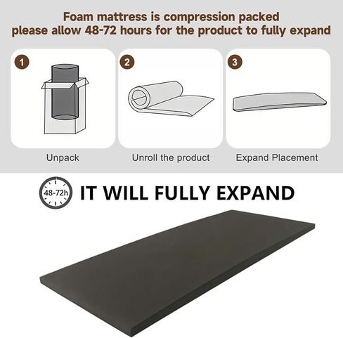 Mattress Support Pad for Sagging Mattress & Sofa, High-Density Memory Foam Bed Support Board, 47x25x2 Inches, Black, Improves Sleep Comfort & Extends Mattress Life in Saudi Arabia