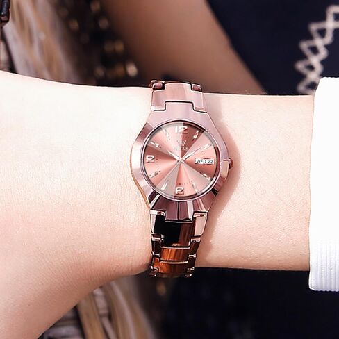 OLEVS Womens Watches Waterproof Dress Watches for Women Ladies Watch for Small Wrist Analog Quartz Women’s Wrist Watch Tungsten Steel with Day Date Luxury Arabic Numerals Rose-Gold Face in Kuwait