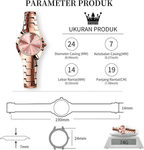 OLEVS Womens Watches Waterproof Dress Watches for Women Ladies Watch for Small Wrist Analog Quartz Women’s Wrist Watch Tungsten Steel with Day Date Luxury Arabic Numerals Rose-Gold Face in Kuwait