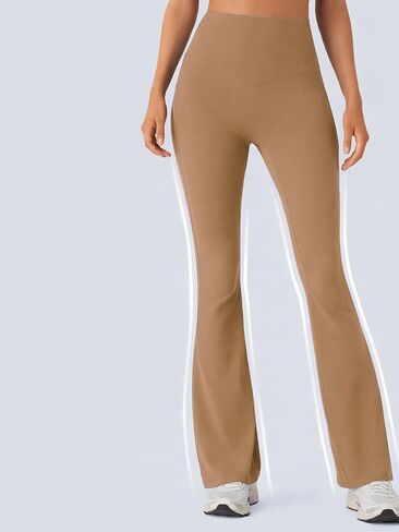 Women's Flare Yoga Pants with Pockets, High Waisted Wide Leg Lounge Seamless Workout Gym Bootcut Pants in Kuwait