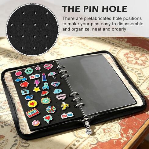 Enamel Pin Display Book with 6 Pages Pin Collection Binder Holder A5 Brooch Pin Storage Organizer for Collecting Brooches Pins and Patches（with 5 Pin Lock） in Saudi Arabia
