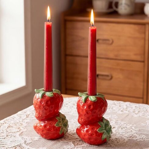 Set of 2 Lemon Taper Candle Holders Lemon Party Decorations Table Centerpiece Summer Citrus Candlestick Holders for Home Kitchen Dining Room Birthday Wedding Bridal Shower in Saudi Arabia