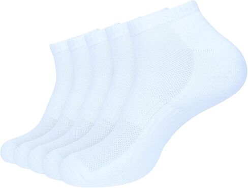 No Show Mesh Socks for Women & Men Pack of 5 - Athletic Running Low Cut Ankle Socks with Non-Slip Grip Sports Sock in Saudi Arabia