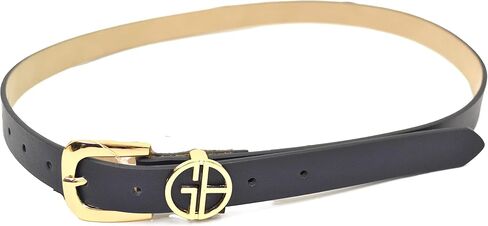 Giani Bernini Womens Designer Logo Keeper Belt Navy Large w 36" W:1" in Saudi Arabia