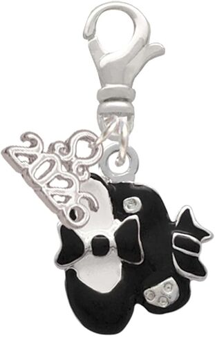 Delight Jewelry Silver Plated Black Enamel Tap Shoes - Clip on Charm with Mini 2026 in Saudi Arabia