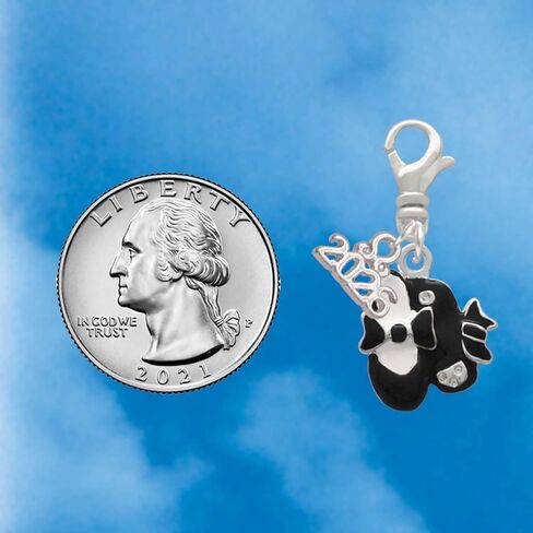 Delight Jewelry Silver Plated Black Enamel Tap Shoes - Clip on Charm with Mini 2026 in Saudi Arabia