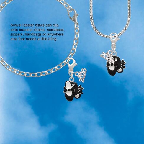 Delight Jewelry Silver Plated Black Enamel Tap Shoes - Clip on Charm with Mini 2026 in Saudi Arabia