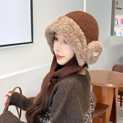 Niction Slouchy Crochet Hats for Women Girls Cute Winter Beanie Skull Caps Warm Knitted Furry Beanies Cap for Cold Weather in Saudi Arabia