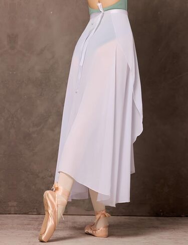 LingTing Dance Skirts for Women, Long Chiffon Ballet Skirt, Women's Dance Wrap Skirt with Tie in Saudi Arabia