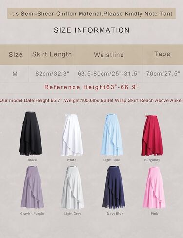 LingTing Dance Skirts for Women, Long Chiffon Ballet Skirt, Women's Dance Wrap Skirt with Tie in Saudi Arabia