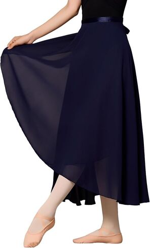 LingTing Dance Skirts for Women, Long Chiffon Ballet Skirt, Women's Dance Wrap Skirt with Tie in Saudi Arabia