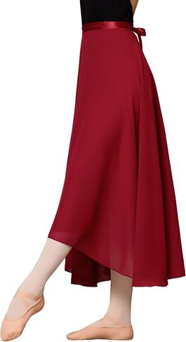 LingTing Dance Skirts for Women, Long Chiffon Ballet Skirt, Women's Dance Wrap Skirt with Tie in Saudi Arabia