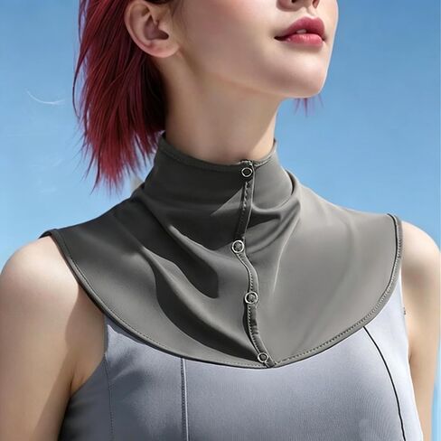Women's UV Protection Neck Sun Cover, Snap Button Breathable Cooling Neck Gaiter in Kuwait