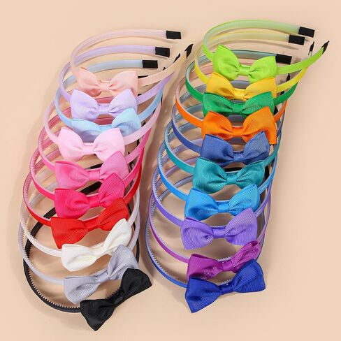 XIMA 20pcs Cute Bow Headbands for Toddler Girls Stylish & Comfy 2-4 Years Adorable Head Loop for Little Girls 1-6 Years Diademas Para Niñas Hairbands with Bows Perfect Kids Hair Accessories in Saudi Arabia