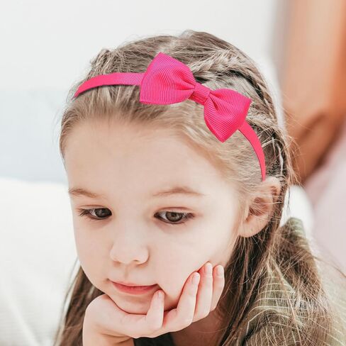 XIMA 20pcs Cute Bow Headbands for Toddler Girls Stylish & Comfy 2-4 Years Adorable Head Loop for Little Girls 1-6 Years Diademas Para Niñas Hairbands with Bows Perfect Kids Hair Accessories in Saudi Arabia