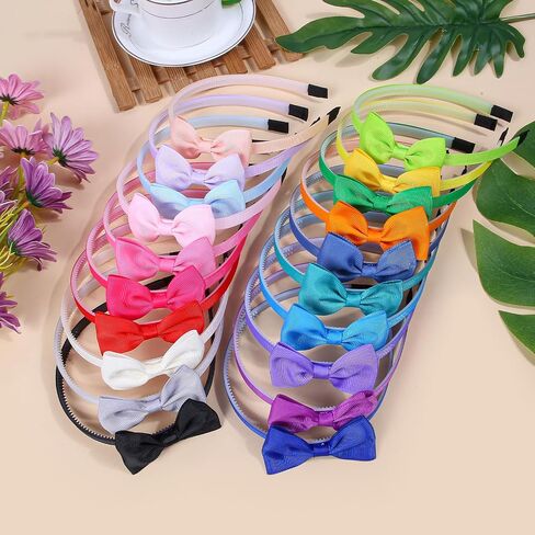 XIMA 20pcs Cute Bow Headbands for Toddler Girls Stylish & Comfy 2-4 Years Adorable Head Loop for Little Girls 1-6 Years Diademas Para Niñas Hairbands with Bows Perfect Kids Hair Accessories in Saudi Arabia