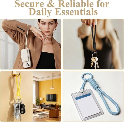 24 PCS Paracord Keychain Braided Rope Keychain Lanyard Wristlet for Car Keys Ring, Backpack Purse Phone Charm Plush Toys DIY in Saudi Arabia