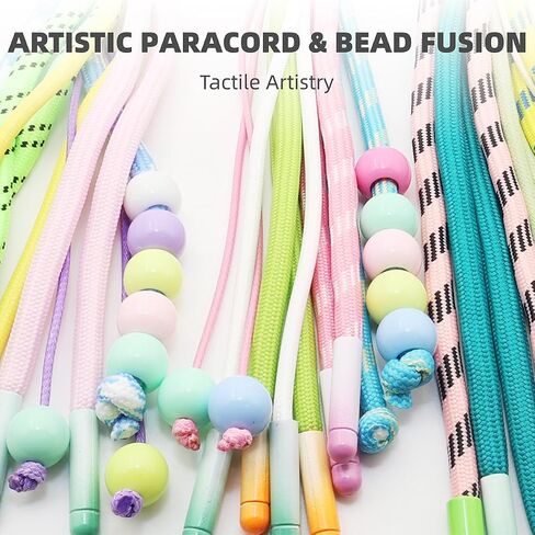 Colorful Paracord Tassel Keychain for Bags – Cute Rope & Bead Charm with Carabiner Clip, Aesthetic Backpack Accessory for Girls, Kids, Teens – Handmade Multicolor Key Ring Decoration 3 Pack in Saudi Arabia