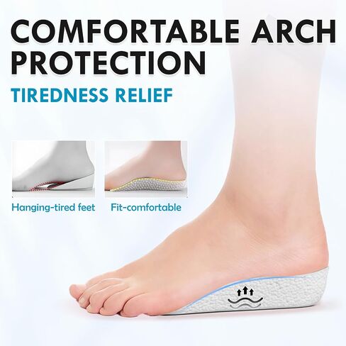 Orthopedic High Pads (2 Pair), Height Increase Insoles for Men & Women, Arch Support Shoe Lifts for Leg Length Discrepancy, Shock Absorption Heel Lift Insole to Make You Taller(Black,1.4in/3.5cm) in Saudi Arabia