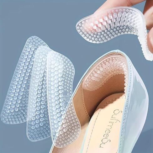 Non-Slip Silicone Heel Protectors- Women High Heels Men's Foot Pads,Prevents Water Blisters & Increases Shoe Comfort (White,6) in Kuwait