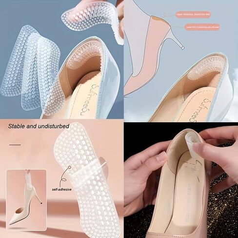 Non-Slip Silicone Heel Protectors- Women High Heels Men's Foot Pads,Prevents Water Blisters & Increases Shoe Comfort (White,6) in Kuwait