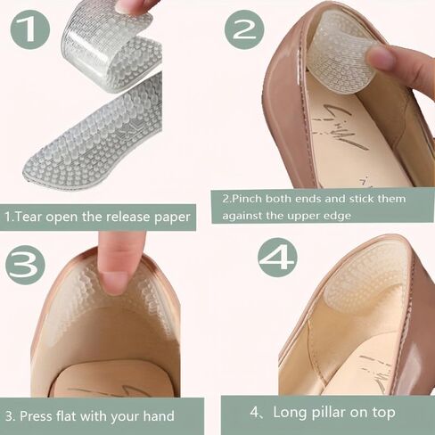 Non-Slip Silicone Heel Protectors- Women High Heels Men's Foot Pads,Prevents Water Blisters & Increases Shoe Comfort (White,6) in Kuwait