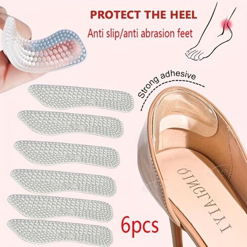 Non-Slip Silicone Heel Protectors- Women High Heels Men's Foot Pads,Prevents Water Blisters & Increases Shoe Comfort (White,6) in Kuwait