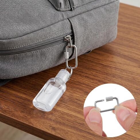 6 Pcs Stainless Steel Chain Quick Links 1x0.53 Inch Rectangular Key Ring Screw Lock Keys Organizer with Turn Twist Sleeve Closure Screw Lock Clip KeyChain Ring for Purse Bag Key Accessories(Silver) in Kuwait