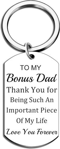 Aisity Fathers Day Gift for Bonus Dad Stepdad Gifts from Daughter Bonus Dad Keychain Best Daddy Ever Appreciation Gifts Birthday Christmas Gift for Step Father in Saudi Arabia