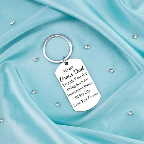 Aisity Fathers Day Gift for Bonus Dad Stepdad Gifts from Daughter Bonus Dad Keychain Best Daddy Ever Appreciation Gifts Birthday Christmas Gift for Step Father in Saudi Arabia