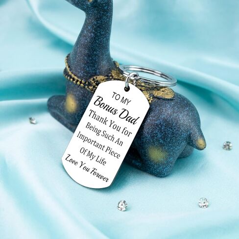 Aisity Fathers Day Gift for Bonus Dad Stepdad Gifts from Daughter Bonus Dad Keychain Best Daddy Ever Appreciation Gifts Birthday Christmas Gift for Step Father in Saudi Arabia