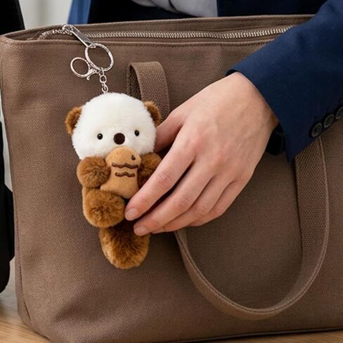 3PCS Otter Keychain, Adorable Animal Otter Plush Keychain Gift Set, Perfect for Keys and Backpacks, Three Color Options in Khaki, Light Blue, and Brown in Saudi Arabia