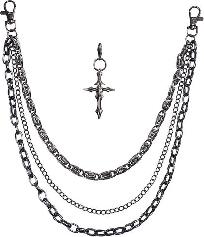 Hip Hop Punk Style Silver Pants Chain for Men Women, Heavy Duty Metal Jean Chains Wallet Chain for Jeans Pants, Gothic Streetwear Chain for Women Pant Chains in Kuwait