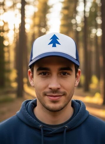 Dipper Pines Blue Tree Baseball Cap - Costume & Everyday Wear - Quality Embroidered 6 Panel Adult Hat - TV Show Cosplay Gift in Saudi Arabia