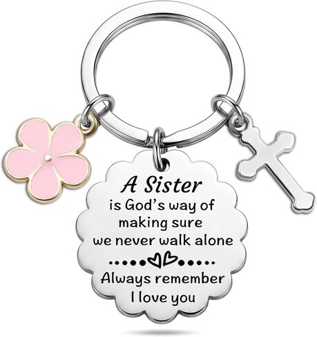 Sister Gifts Keychain, Christmas Birthday Gifts Key chain for Sister, Christian Gifts Ideas, Stocking Stuffers for Sister in Saudi Arabia
